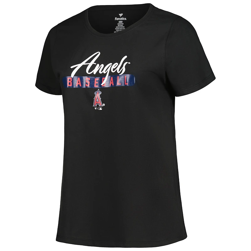 Lot de t-shirts Profile Los Angeles Angels grande taille noir/gris chiné pour femme