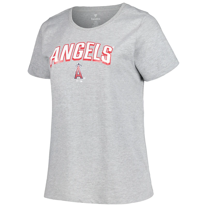 Women's Profile Black/Heather Gray Los Angeles Angels Plus T-Shirt Combo Pack