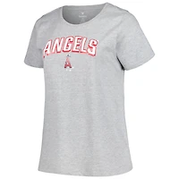 Women's Profile Black/Heather Gray Los Angeles Angels Plus T-Shirt Combo Pack