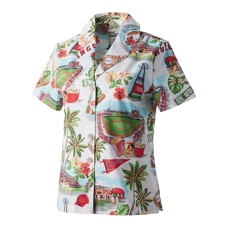 Chemise boutonnée blanche Los Angeles Angels Scenic Camp Reyn Spooner pour femme
