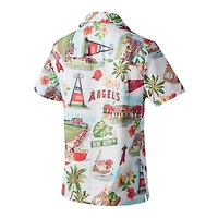 Chemise boutonnée blanche Reyn Spooner pour femme, motif Los Angeles Angels Scenic Camp