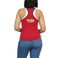 Women's WEAR by Erin Andrews Red Los Angeles Angels Colorblock Racerback Tank Top