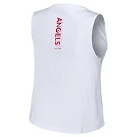 Women's WEAR by Erin Andrews White Los Angeles Angels Lace-Up Tank Top