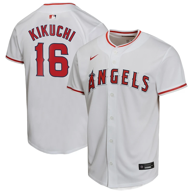Maillot de joueur à domicile Nike Yusei Kikuchi blanc des Los Angeles Angels pour jeunes