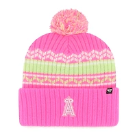 Bonnet en tricot à revers Polar Vortex rose pour jeunes '47 des Los Angeles Angels avec pompon