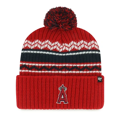 Youth '47  Red Los Angeles Angels Polar Vortex Cuffed Knit Hat with Pom