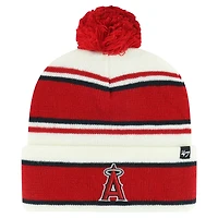 Bonnet en tricot à revers Stripling Los Angeles Angels '47 blanc/rouge pour jeune avec pompon