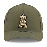 Casquette ajustable New Era Olive Los Angeles Angels 2026 Journée des forces armées 9FORTY M-Crown