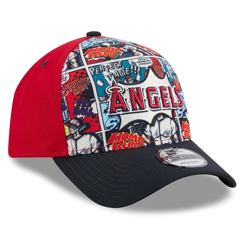 Youth New Era Red/Navy Los Angeles Angels 2025 MLB Diamond Hero Edition A-Frame 9FORTY Adjustable Hat