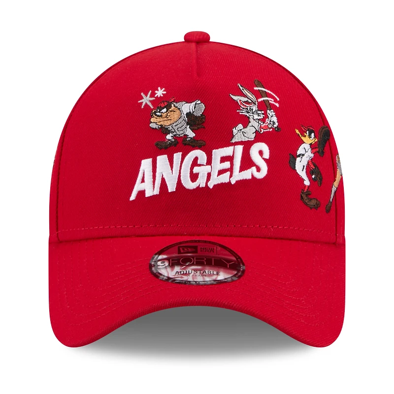Casquette ajustable New Era rouge Los Angeles Angels Looney Tunes A-Frame 9FORTY pour jeunes
