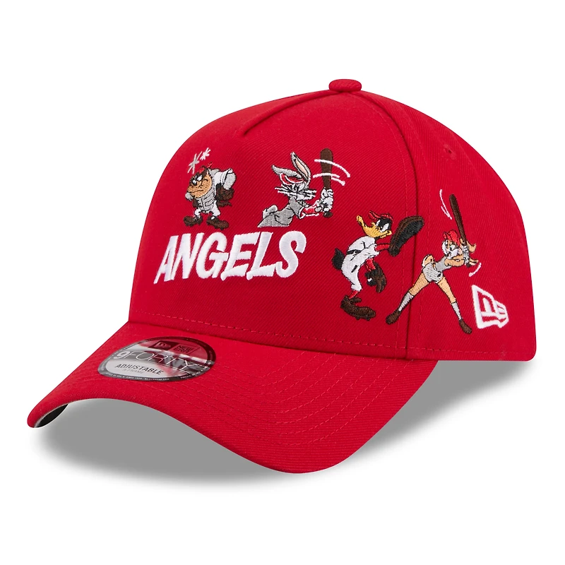 Casquette ajustable New Era rouge Los Angeles Angels Looney Tunes A-Frame 9FORTY pour jeunes