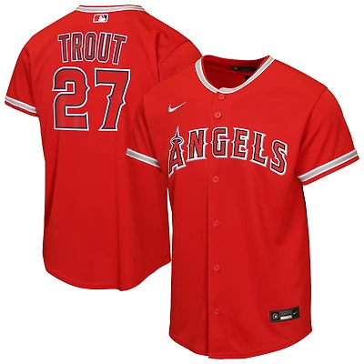 Maillot réplique alternatif Nike Mike Trout rouge des Los Angeles Angels pour jeunes