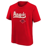 T-shirt Nike Mike Trout rouge Los Angeles Angels Fuse City Connect avec nom et numéro pour jeune