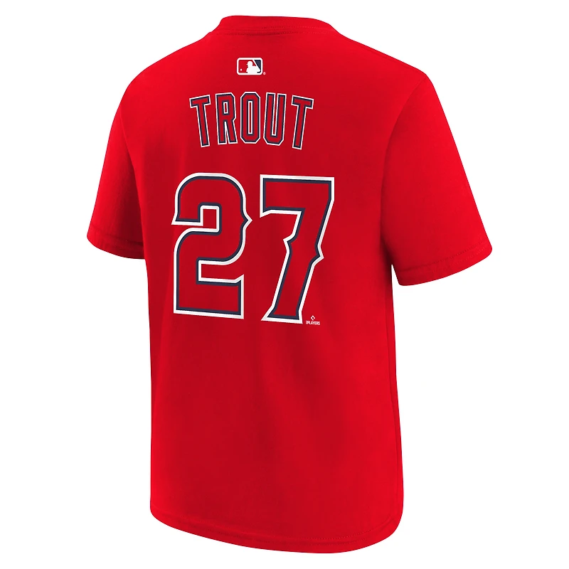 Youth Nike Mike Trout Red Los Angeles Angels Name & Number T-Shirt