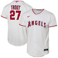 Maillot de joueur réplique domicile Nike Mike Trout blanc des Los Angeles Angels pour jeunes