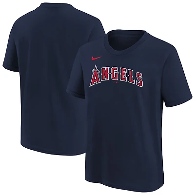 T-shirt Nike bleu marine pour enfant avec logo des Los Angeles Angels