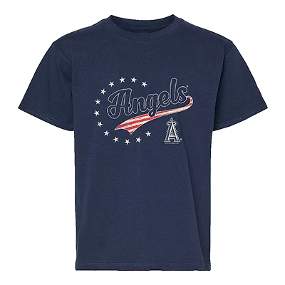 Youth Soft as a Grape Navy Los Angeles Angels Americana T-Shirt