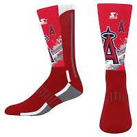 Youth Starter Red Los Angeles Angels Phenom Mascot Color Splash Crew Socks
