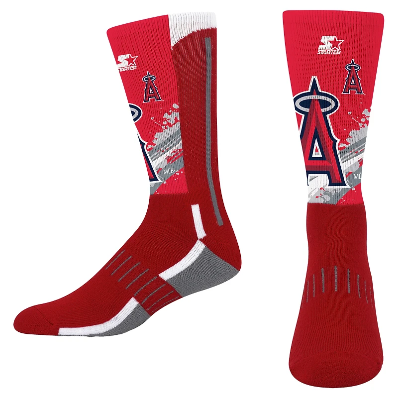 Youth Starter Red Los Angeles Angels Phenom Mascot Color Splash Crew Socks