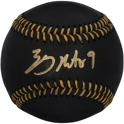 Balle de baseball en cuir noir autographiée par Zach Neto, des Angels de Los Angeles