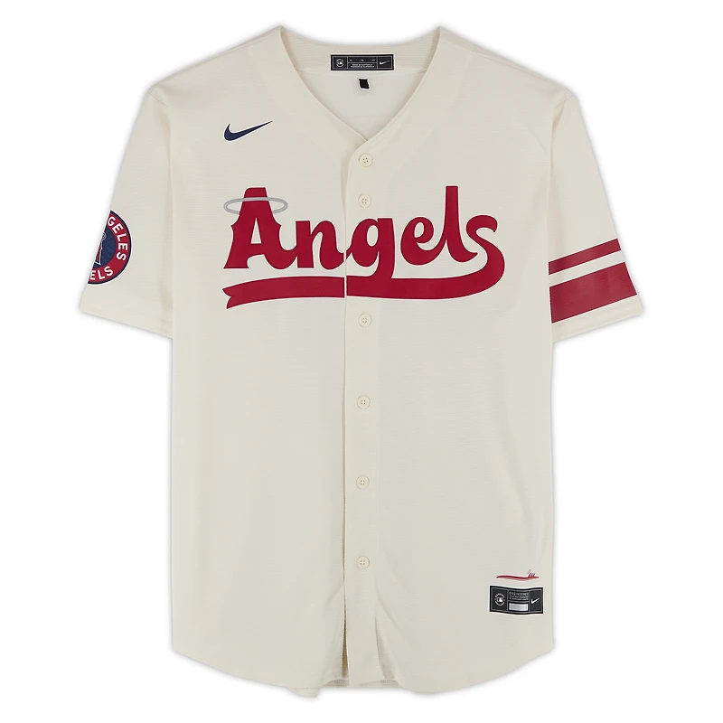 Zach Neto Los Angeles Angels Autographed Cream Nike City Connect Replica Jersey