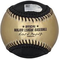 Balle de baseball autographiée en cuir or et noir des Angels de Los Angeles par Zach Neto
