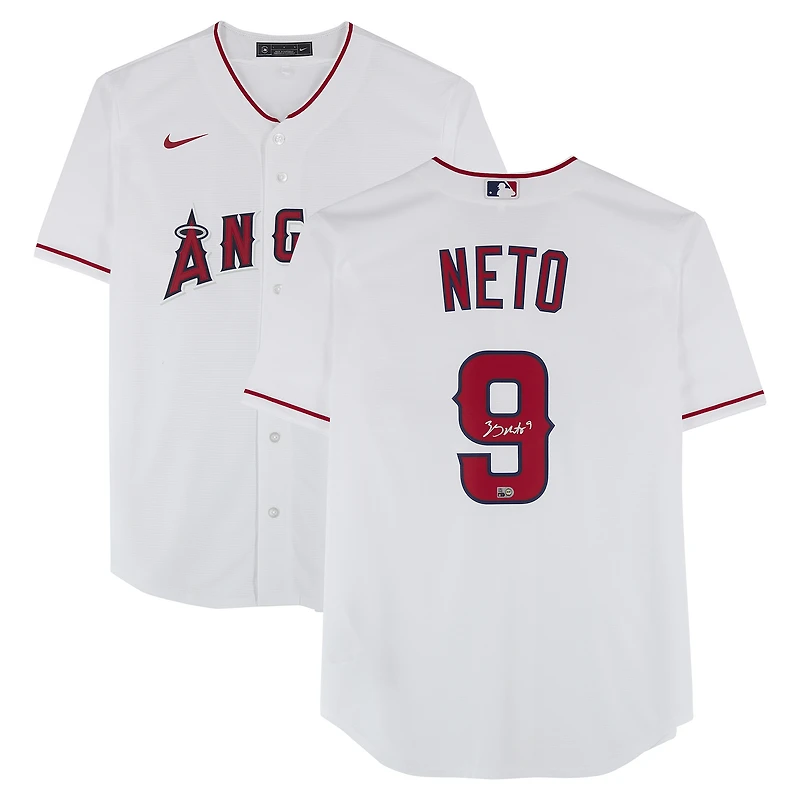Zach Neto Los Angeles Angels Autographed White Nike Replica Jersey