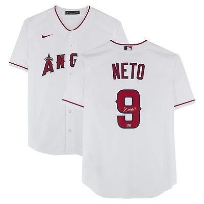 Zach Neto Los Angeles Angels Autographed White Nike Replica Jersey