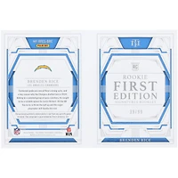 Brenden Rice Los Angeles Chargers Autographed 2023 Panini National Treasures Tri-Color Relic Booklet #RFES-BRE #39/99 Rookie Card