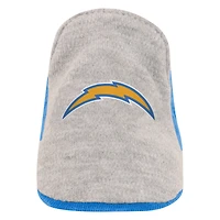 Girls Infant Heather Gray/Powder Blue Los Angeles Chargers All Dolled Up Three-Piece Bodysuit, Skirt & Booties Set