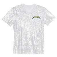 Maillot à col en V sequins bleu poudré Justin Herbert pour jeunes filles des Los Angeles Chargers