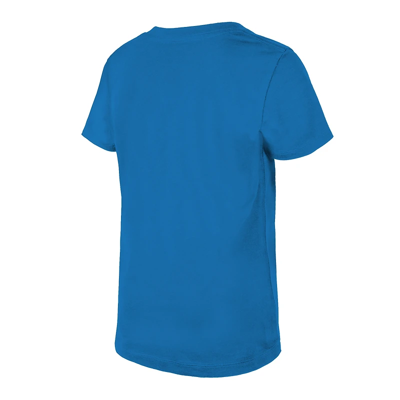 T-shirt à col en V sequins inversés Los Angeles Chargers New Era pour fille