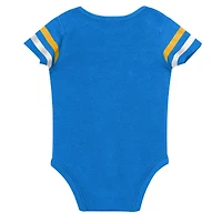 Infant & Newborn Outerstuff Los Angeles Chargers Up One Three-Piece Bodysuit, Bib Booties Set
