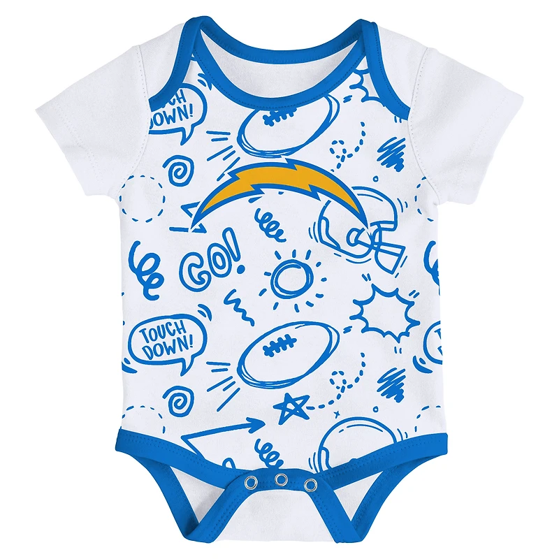 Ensemble de trois pièces pour bébé Outerstuff Los Angeles Chargers All Day Play