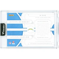 Carte autographiée par Justin Herbert et Austin Ekeler des Chargers de Los Angeles, Panini National Treasures 2021, signatures synchronisées, n° SS-HE, n° 7/49