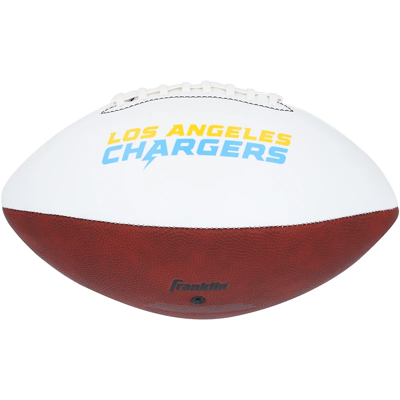 Justin Herbert & Jim Harbaugh Los Angeles Chargers Autographed Franklin White Panel Football