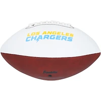 Justin Herbert & Jim Harbaugh Los Angeles Chargers Autographed Franklin White Panel Football