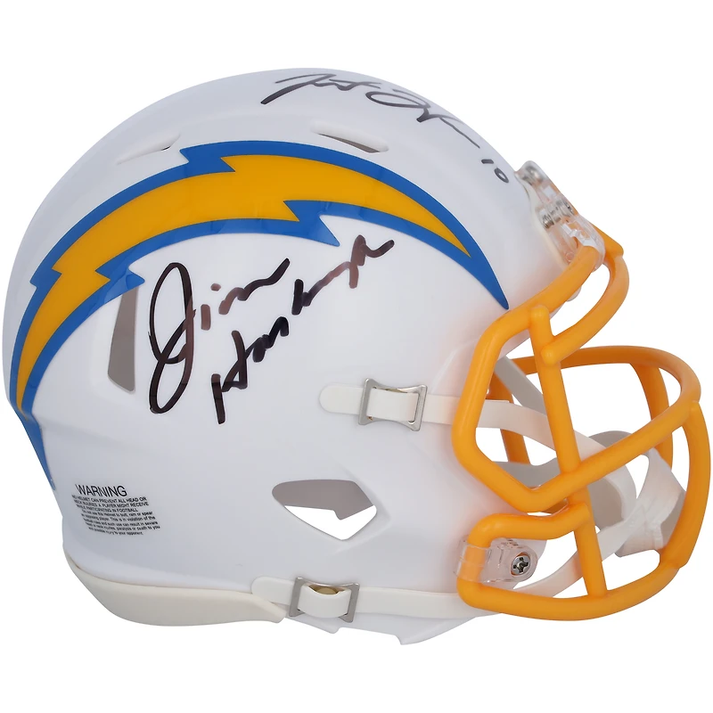 Justin Herbert & Jim Harbaugh Los Angeles Chargers Autographed Riddell Speed Mini Helmet
