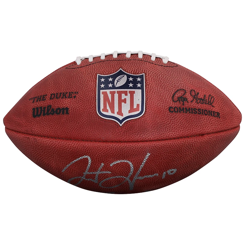 Justin Herbert & Omarion Hampton Los Angeles Chargers Autographed Duke Full Color Football