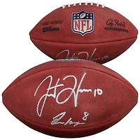 Justin Herbert & Omarion Hampton Los Angeles Chargers Autographed Duke Full Color Football