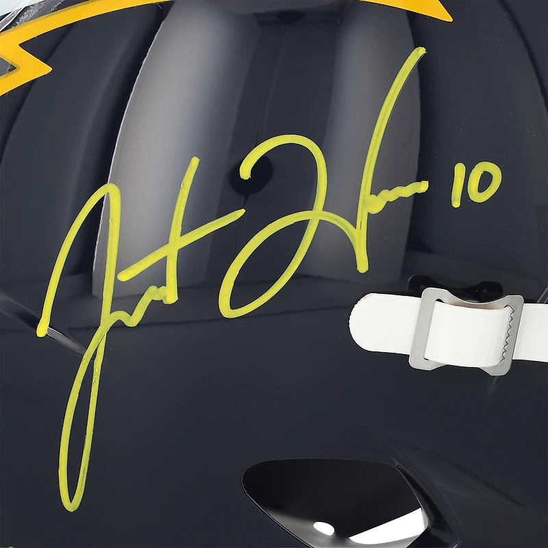 Casque réplique Riddell bleu marine 2025, signé par Justin Herbert et Omarion Hampton des Chargers de Los Angeles