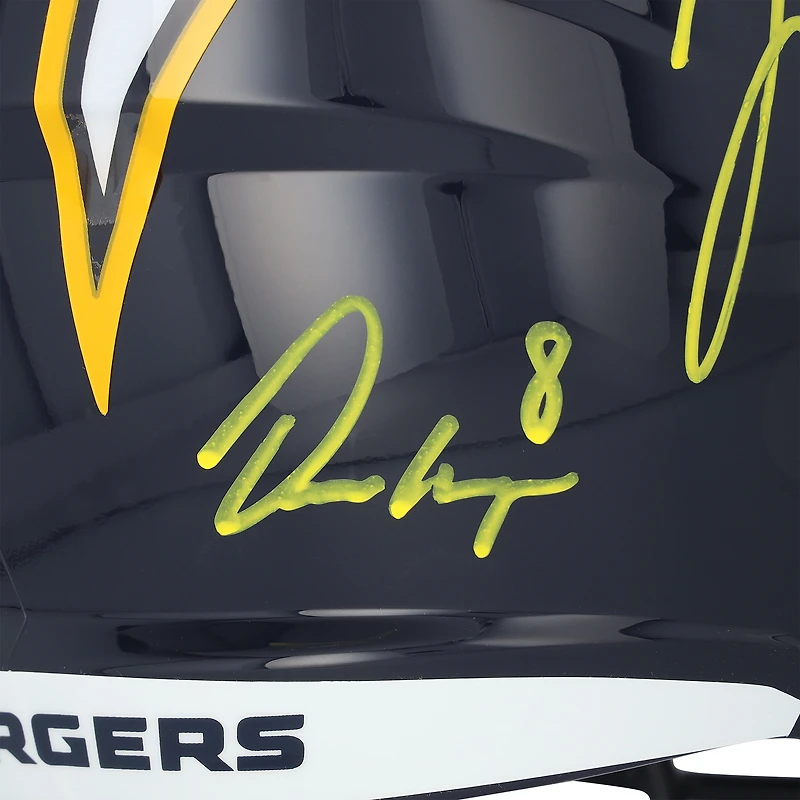 Casque réplique Riddell bleu marine 2025, signé par Justin Herbert et Omarion Hampton des Chargers de Los Angeles