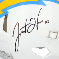 Justin Herbert & Omarion Hampton Los Angeles Chargers Autographed Riddell Speed Authentic Helmet