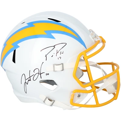 Justin Herbert & Philip Rivers Los Angeles Chargers Autographed Riddell Speed Replica Helmet