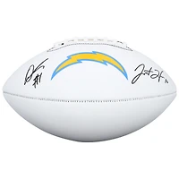 Justin Herbert & Quentin Johnston Los Angeles Chargers Autographed Franklin White Panel Football