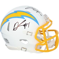 Justin Herbert & Quentin Johnston Los Angeles Chargers Autographed Riddell Speed Mini Helmet