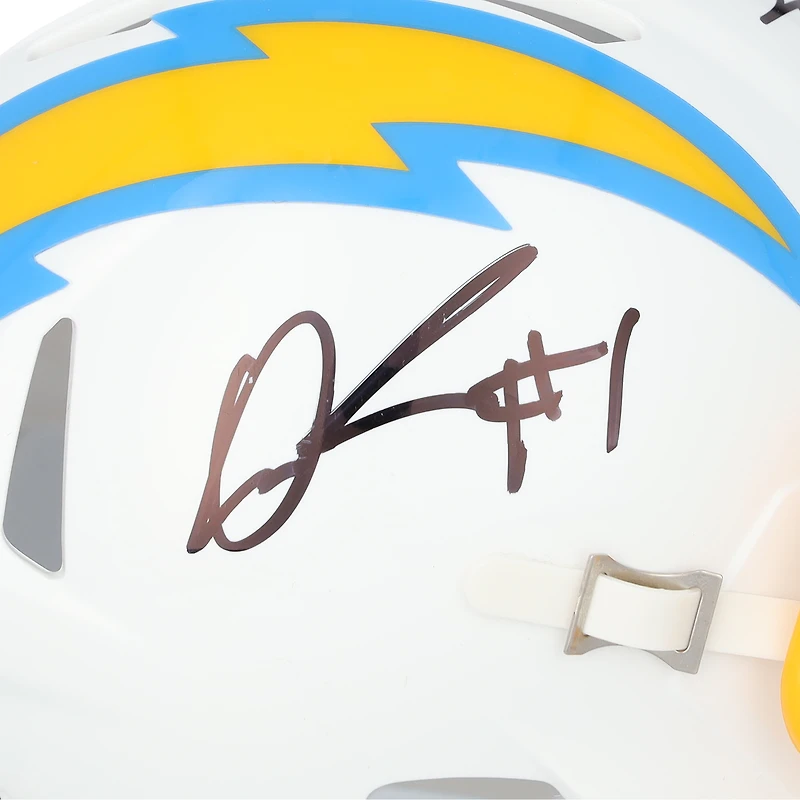 Justin Herbert & Quentin Johnston Los Angeles Chargers Autographed Riddell Speed Mini Helmet