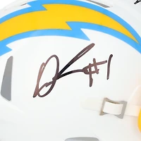 Justin Herbert & Quentin Johnston Los Angeles Chargers Autographed Riddell Speed Mini Helmet