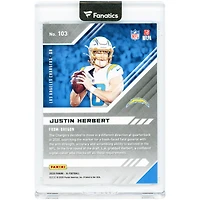 Carte de recrue Justin Herbert, Los Angeles Chargers, 2020, Panini XR Green, n° 103, n° 5/5