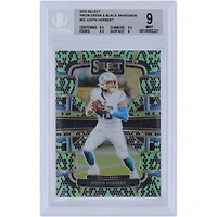 Justin Herbert Los Angeles Chargers 2023 Panini Select Green & Black Snakeskin Prizm #52 #2/2 BGS Authenticated 9 Card - 9.5,9.5,9.5,8 Subgrades